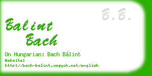 balint bach business card