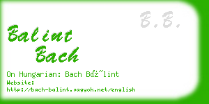 balint bach business card
